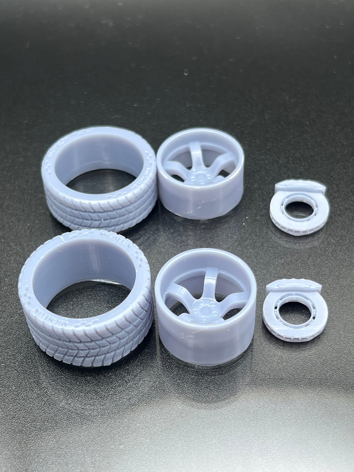 1/24 Resin Printed Model Car Wheel Set
