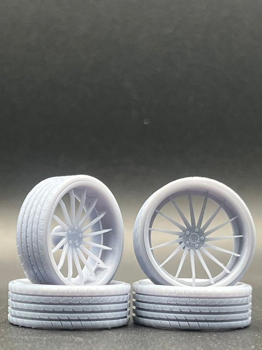 1:25 Scale Resin 26 Inch Model Car Wheel Set