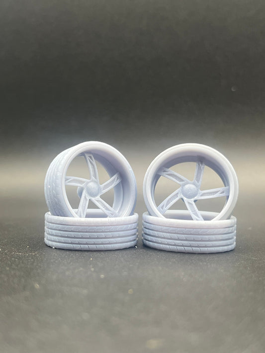 1:25 Scale Resin 26 Inch Model Car Wheel Set
