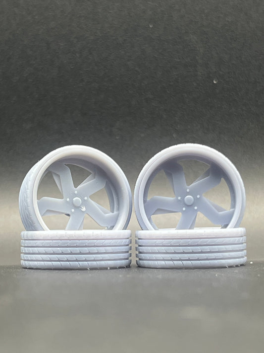 1:25 Scale Resin 26 Inch Model Car Wheel Set