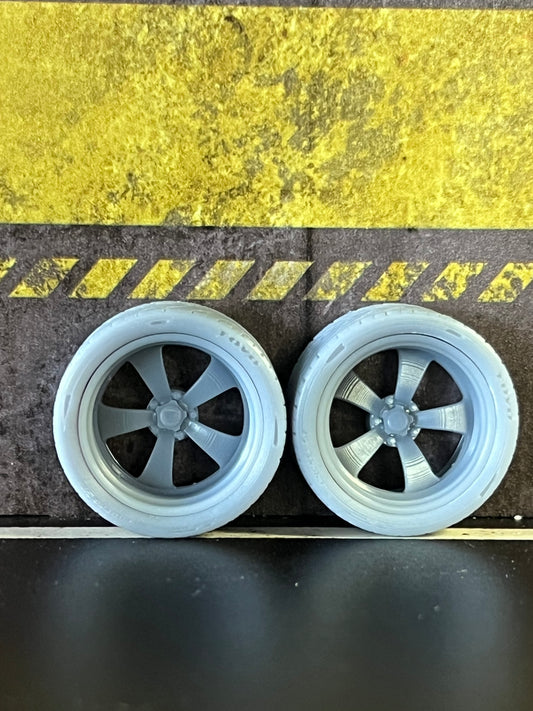 1/24 Scale American Racing Vintage Style Wheel Set for Scale Modeling
