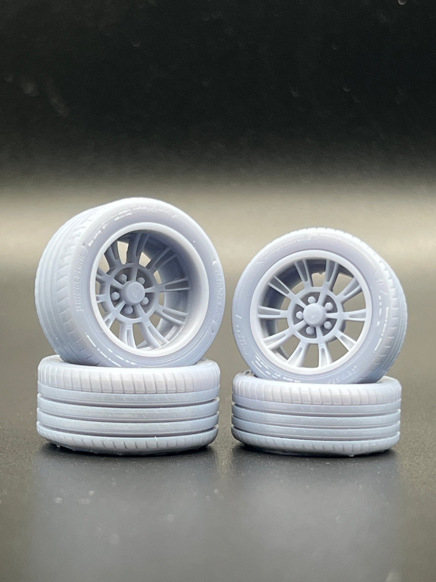 1/25 Scale Retro Billet Shelby Style Resin Printed Wheel Set For Scale Modeling